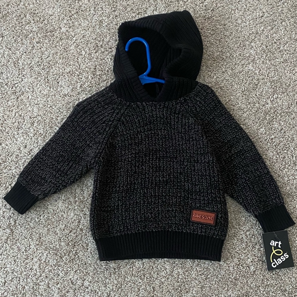 NWT NEW Art Class toddler boy knit hooded sweater jacket size 18 months